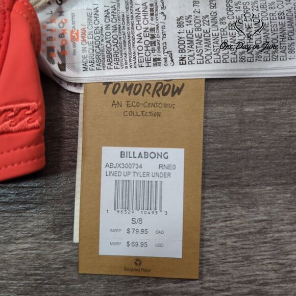 Billabong Lined Up Tyler Underwire Bikini Top Size S - Picture 4 of 5